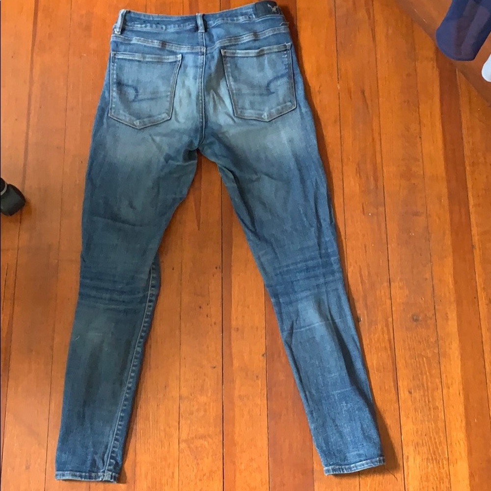 Blue skinny jeans